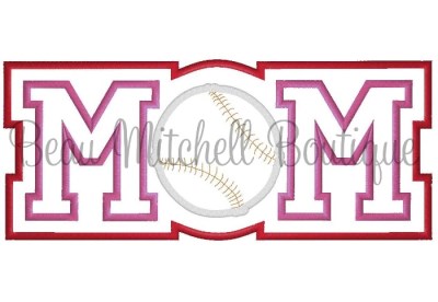 MOM Baseball Double Applique